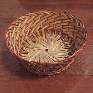 Red and Straw Colored Basket